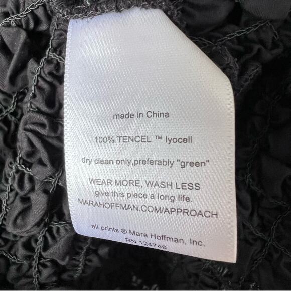 Mara Hoffman Amy Square-Neck Midi Smocked Bodycon Dress Black NWT size XXS - Picture 7 of 8